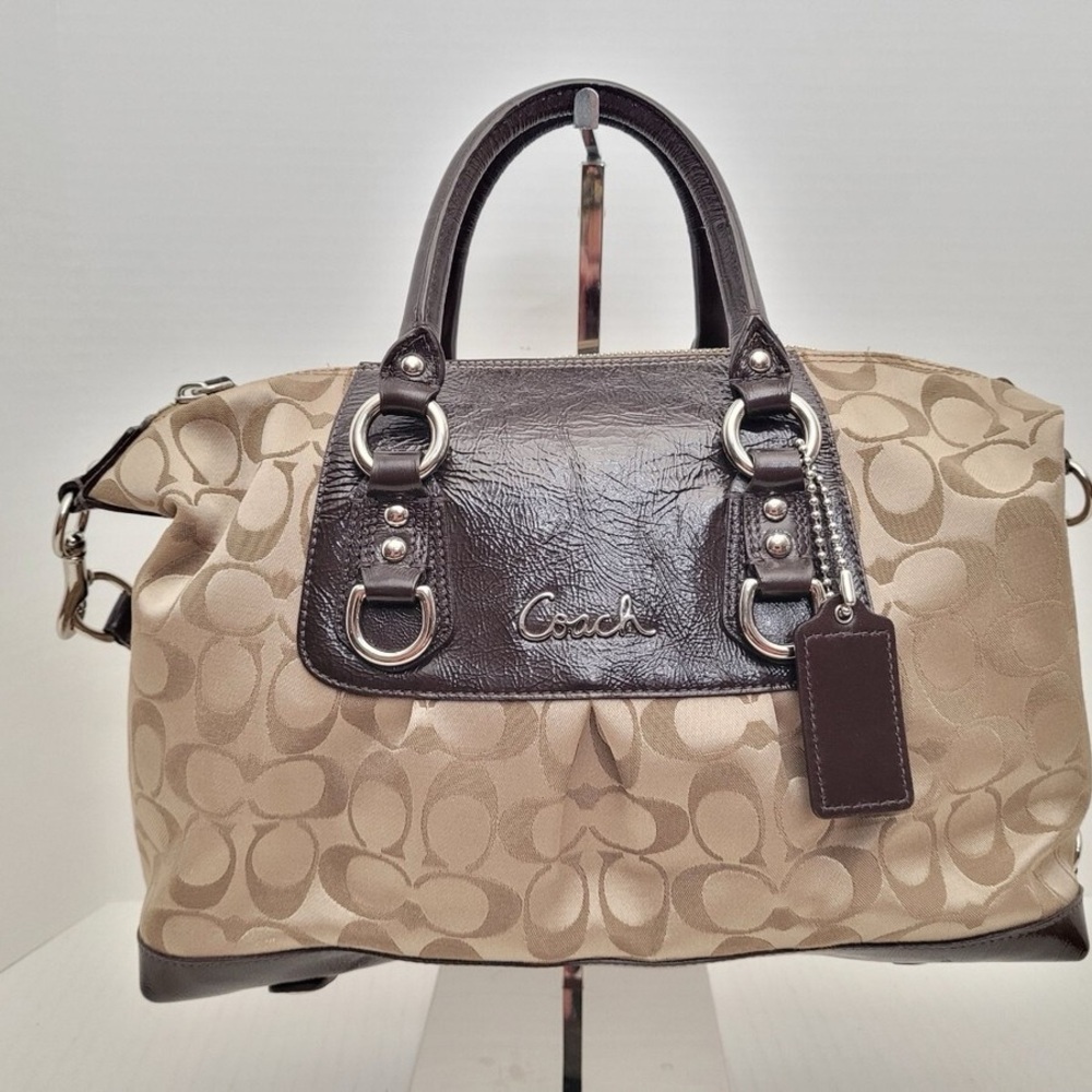 Coach Signature Brown and Tan Tote Bag